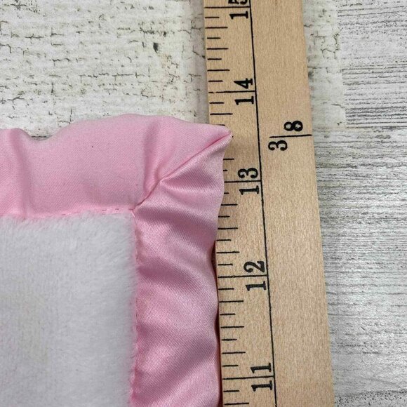 Carters Unicorn Plush Security Blanket Pink & White Baby Lovey 14" x 14" Soft Sa - Picture 5 of 5